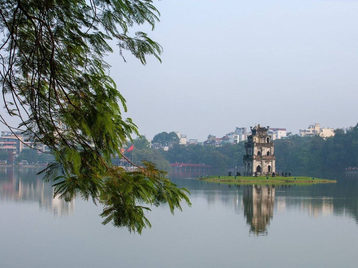 turtle tower, hoan kiem lake, vietnam