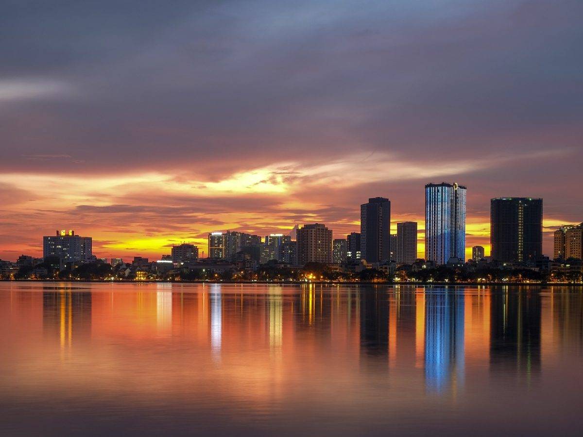 sunset, west lake, travel