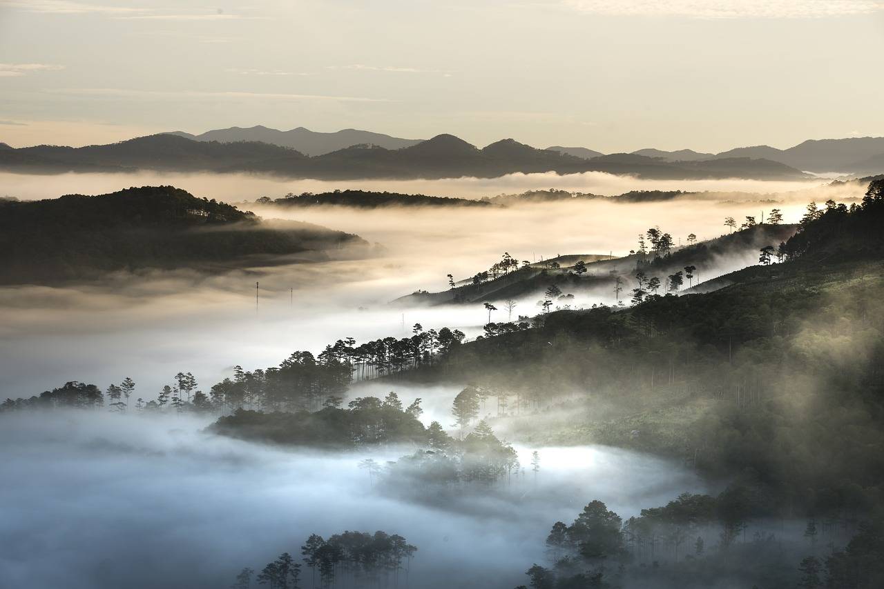 mountains, foggy, vietnam