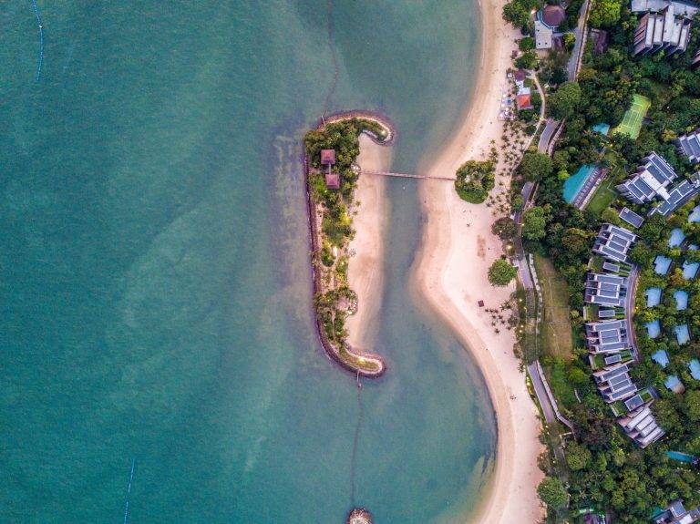 high-angle photo of islet