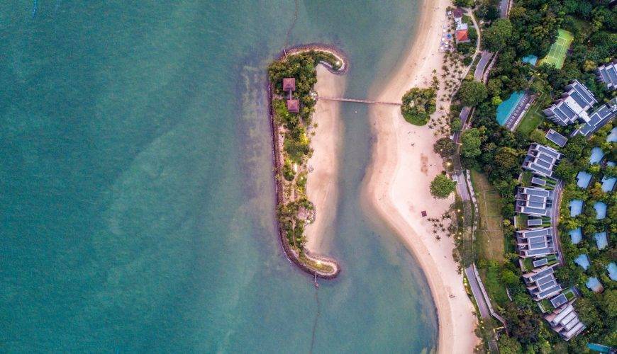 high-angle photo of islet